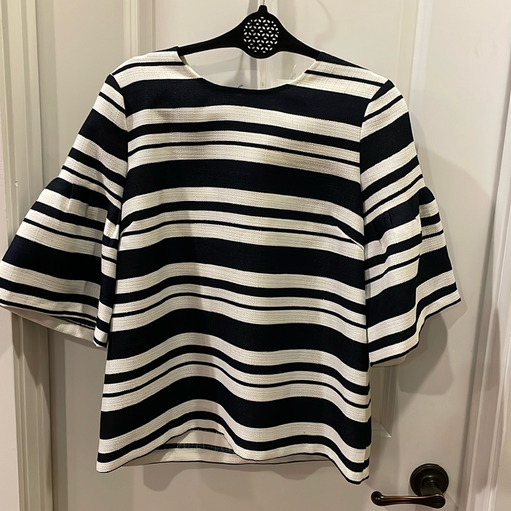Jade Melody Tam Nwt Nautical Stripe Top Blouse Tunic Exposed Zipper Nwt Small